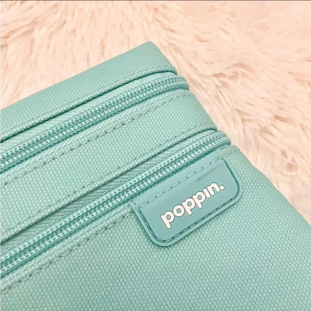 Poppin Aqua Zipper Pencil Case/Pouch